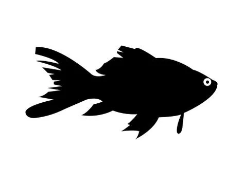Simple black fish silhouette Stock Illustration