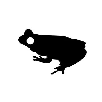 Simple black frog silhouette Stock Illustration