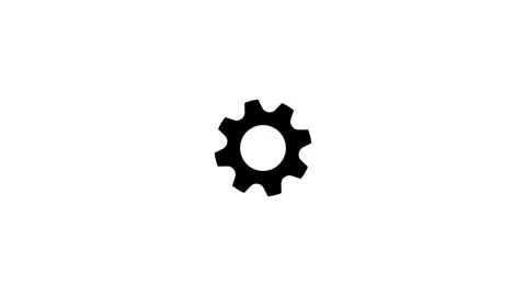Simple black gear icon with teeth Stock Footage 333685686
