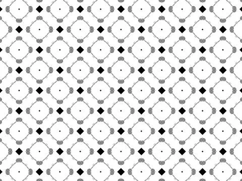 Simple black geometric seamless patterns on white background Stock Illustration