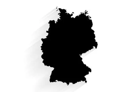 Simple black Germany map on white background, vector Stock Illustration