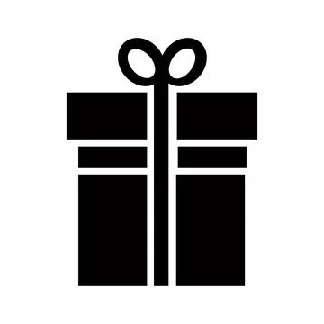 Simple Black Gift Box Icon Ilustración de archivo