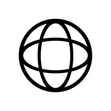 Simple black globe icon on transparent background for digital and web use Stock-Illustration