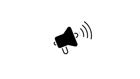 Simple Black Graphic Megaphone Illustration Design Concept Stock Footage 331897957