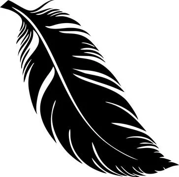 Simple black graphic pattern of bird feather, decorative element, logo, desig イラスト素材