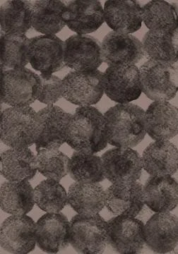 Simple black-grey abstract boho background. Watercolor stains, round spots. Stock Illustration