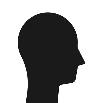 Simple black head silhouette Illustrazione stock