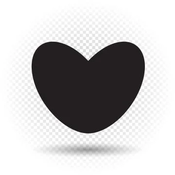 Simple black heart on transparent Stock Illustration