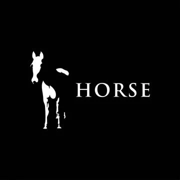Simple black horse vector outline - monochrome horse emblem design Stock Illustration