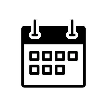 Simple Black Icon of a Calendar for Scheduling and Planning Purposes Stock Illustration