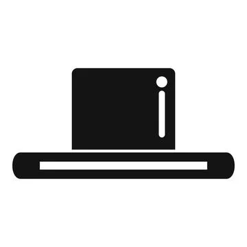 Simple black icon of electric toaster working with timer on white background Stockillustratie