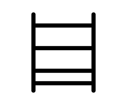 Simple Black Icon of a Four-Shelf Ladder for Minimalist Design Use Stock Illustration