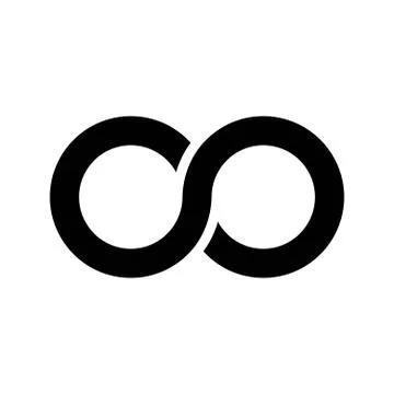 Simple black infinity icon Stock Illustration