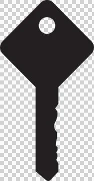 Simple black key on a solid background. Modern, silhouetted image perfect f.. Stockillustratie