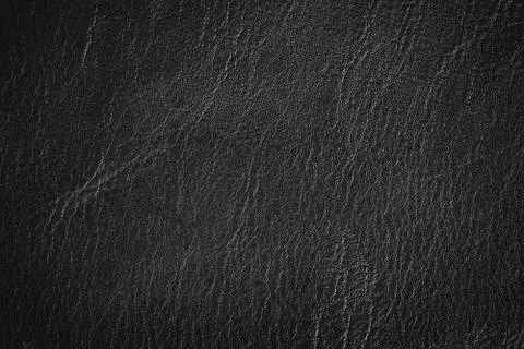 Simple Black Leather Texture Background with gradient light used as luxury Stock Photos
