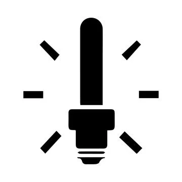 Simple Black Line Drawing of an Idea Light Bulb Stock Illustration