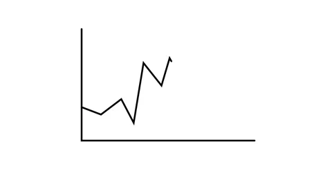 Simple black line graph showing upward trend and fluctuations on white back.. Stock Footage 340123518