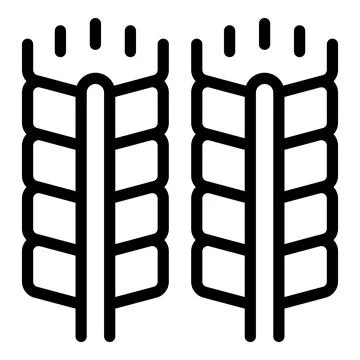 Simple black line illustration of a pair of wheat ears suitable for various Ilustração Stock