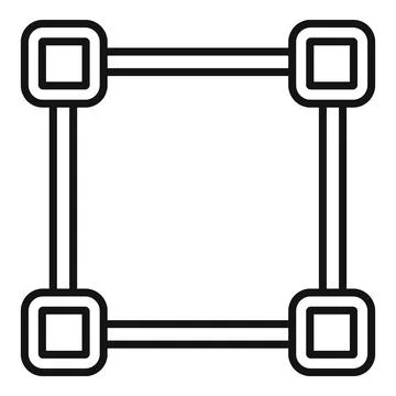 Simple black line rectangle frame vector Stock Illustration