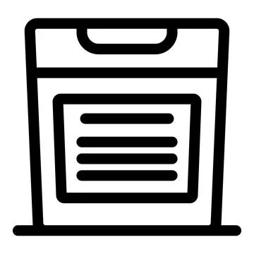 Simple black line vector icon of a document being scanned 库存插图