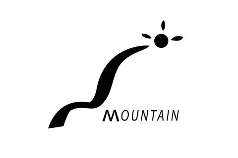 Simple Black Logo for Mountain, Camping Ground, Community or other nature rel Stock Illustration