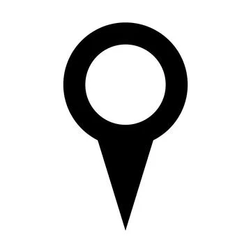 A simple black map pin icon. Vector. Stock Illustration