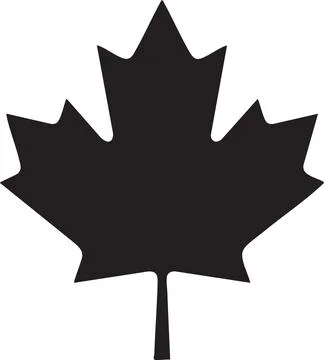 Simple Black Maple Leaf Icon Ilustración de archivo