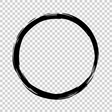 Simple black marker sketch circle isolated on transparent background. Stock Illustration