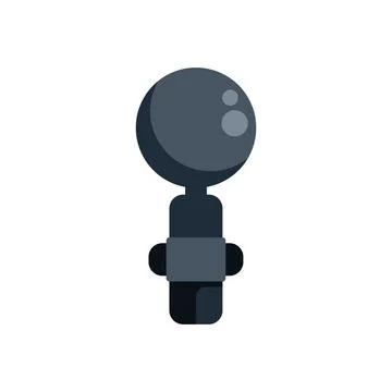 Simple black microphone is standing in front of a white background 스톡 일러스트