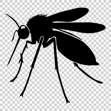 Simple black mosquito insect shape Stock Illustration