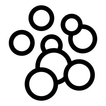 Simple black outline of bubbles floating on white background Stock Illustration