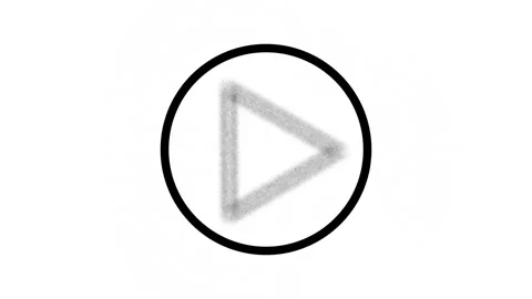 Simple black outline circle transforming into play icon Stock Footage 328385533