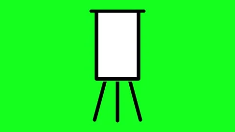Simple black outline of an easel on green screen. Stock Footage 346610264