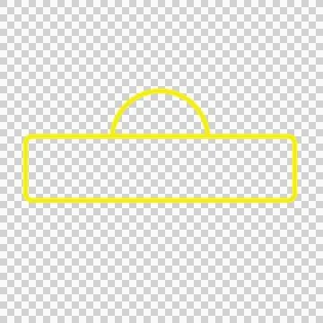 Simple Black Outline Of A Rectangle With Semi shape circle Stock Illustration