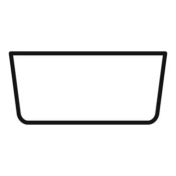 Simple black outline of a rectangular tray icon Stock Illustration