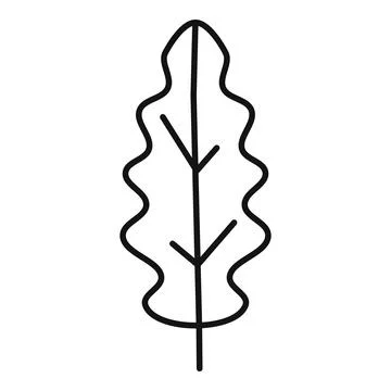 Simple black outline vector drawing of an oak leaf Stock Illustration