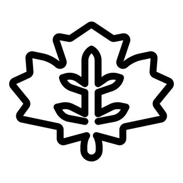 Simple black outline vector illustration drawing of a leaf Stock Illustration