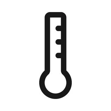 Simple, black, outlined, linear temprature, temprature measurement icon Vecto Stock Illustration
