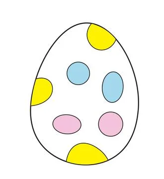 A simple black oval shape representing an egg is isolated on a white backgrou Stock Illustration