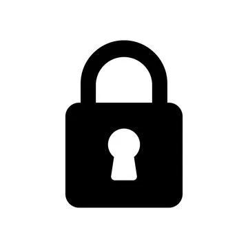 Simple Black Padlock Icon with Keyhole Symbol Representing Security and Priva Stock Illustration