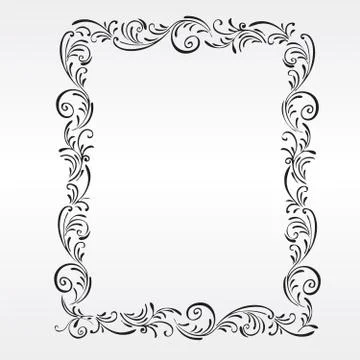 Simple black painted frame Illustrazione stock