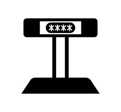 Simple Black Password Input Field Icon on White Background for Web Design Stock Illustration