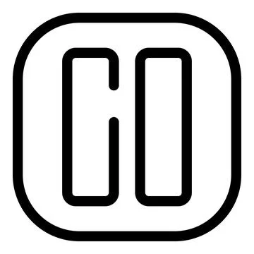Simple black pause button icon with rounded corners 스톡 일러스트