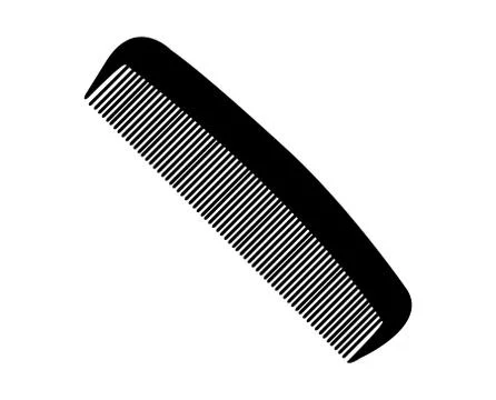 Simple black plastic comb silhouette 스톡 일러스트