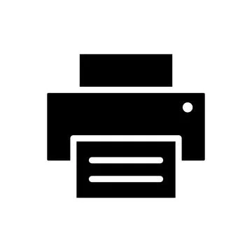 Simple Black Printer Icon for Digital and Print Media Use Illustrazione stock