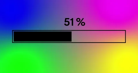 Simple black progress or loader bar animation. Loader bar from zero to one Stock Footage 246646588