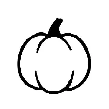 Simple Black Pumpkin Sketch Ilustración de archivo