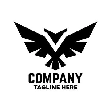 Simple black raven logo Stock Illustration