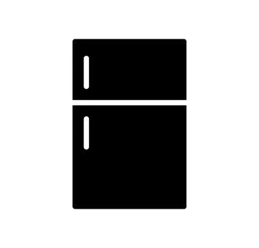 Simple Black Refrigerator Icon for Modern Kitchen Design and Decoration イラスト素材