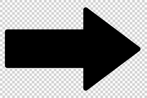 Simple black rightward arrow with rounded corner Stock Illustration